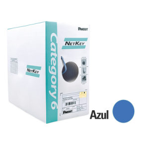 bobina de cable utp 305 m. de cobre, netkey, reelex, azul, categoría 6 (24 awg), 1000mbps, pvc (cm), de 4 pares
