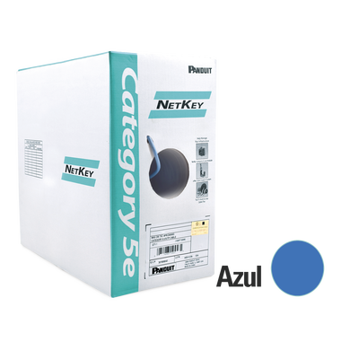 bobina de cable utp de 305 m. de cobre, netkey, azul, categoría 5e (24 awg), riser (cmr), de 4 pares bobina de cable utp de 305 m. de cobre, netkey, azul, categoría 5e (24 awg), riser (cmr), de 4 pares
