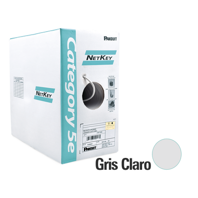 bobina de cable utp 305 m. de cobre, netkey, gris claro, categoría 5e (24 awg), riser (cmr), de 4 pares bobina de cable utp 305 m. de cobre, netkey, gris claro, categoría 5e (24 awg), riser (cmr), de 4 pares