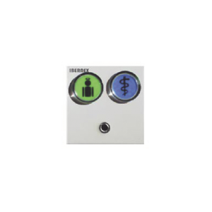 modulo de 2 botones iluminados (verde y azul) con jack de 3,5mm para pulsadores nx0871 y nx0881 y lector rfid 125khz integrado (4). conexion bus rs485