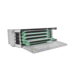 distribuidor de fibra Óptica para 48 empalmes, con 48 acopladores sc/apc y 48 pigtails, 19", 3 ur