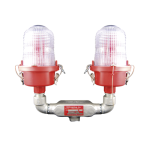 lámpara de obstrucción roja certificada/ luz fija tipo l 810 doble led/ 120 240 vca/ luz infraroja