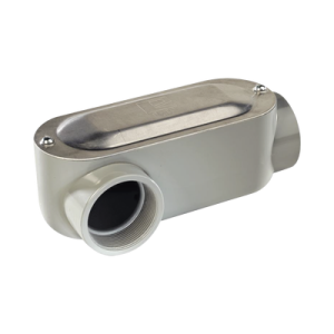 caja oval roscada tipo lr de 1 1/2" (38.1 mm) incluye tapa y tornillos.