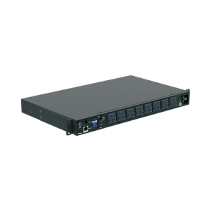 pdu switchable y monitoreable por toma (ms) para distribución de energía, enchufe de entrada nema 5 15p, con 8 salidas 5 20r, horizontal 19in, 120 vca, 15 amp, 1ur