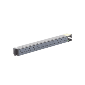 pdu básico para distribución de energía, enchufe de entrada nema 5 15p, con 12 contactos nema 5 20r, instalación horizontal de 19in, 1ur, 15 amp, 120 vca
