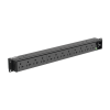 pdu básico para distribución de energía, enchufe de entrada nema 5 20p, con 12 contactos nema 5 20r, instalación horizontal de 19in, 1ur, 20 amp, 120 vca