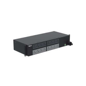 pdu básico para distribución de energía, enchufe de entrada nema l5 30p, con 16 contactos nema 5 20r, instalación horizontal de 19in, 2 ur, 30 amp, 120 vca
