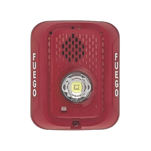 sirena con lampara led estroboscópica / 2 hilos / montaje en pared / color rojo / configuración estroboscópica seleccionable