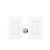 (caseta wireless) kit hub controlador, 2 atenuadores, 2 controles remotos, 2 base mesa y 2 tapas.