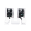 (caseta wireless) kit hub controlador, 2 atenuadores, 2 controles remotos, 2 base mesa y 2 tapas.