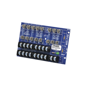 tablero distribuidor de voltaje, 8 salidas con fusible de protección. para uso con fuentes de poder altronix.