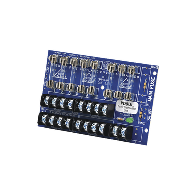 tablero distribuidor de voltaje, 8 salidas con fusible de protección. para uso con fuentes de poder altronix. tablero distribuidor de voltaje, 8 salidas con fusible de protección. para uso con fuentes de poder altronix.