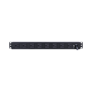 pdu básico para distribución de energía, con 8 tomas nema 5 15r traseras, 1ur, 15 amp, 120 vca