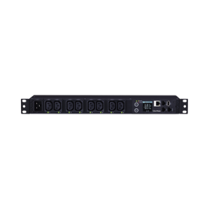 pdu switchable y monitoreable por toma, para distribución de energía, entrada 200 240 vca nema l6 20p, con 8 salidas c13, horizontal 19in, 2ur