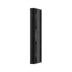 organizador vertical patchrunner™ mejorado, doble (frontal y posterior), para rack abierto de 45 unidades, 12in de ancho, color negro