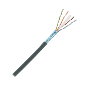 bobina de cable planta externa con gel, de 4 pares, cat6a, blindado f/utp, color negro, 305m