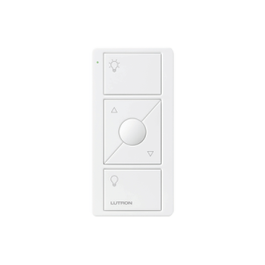 control remoto pico 3 botones encender/apagar, subir/bajar intensidad, color blanco, complemente con un atenuador caseta, ra2, radiora2.