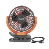 ventilador inalámbrico portátil recargable ideal para el trabajo. montable por pinza o por potentes imanes. incluye cable usb c