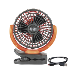 ventilador inalámbrico portátil recargable ideal para el trabajo. montable por pinza o por potentes imanes. incluye cable usb c