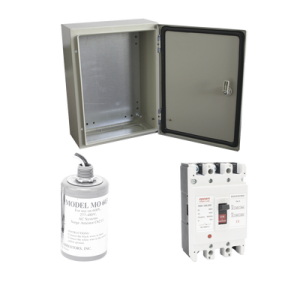 kit de centro de carga trifasico para corriente alterna, breaker de hasta 690 vc de 63 a con supresor de descargas atmosféricas.