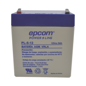 batería 12 vcc / 5 ah / ul / tecnología agm vrla / para uso en equipo electrónico alarmas de intrusión / incendio/ control de acceso / video vigilancia / terminales f1 / cargador recomendado chr 80.