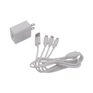 cargador de pared usb de 5 vcc 2a / multi puertos / usb c / micro usb / tipo c / lightning (iphone) / extensión de cable 1.2 metros