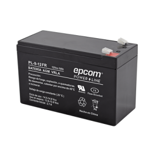 batería 12 vcc / 9 ah / ul / tecnología agm vrla / retardante a la flama / para uso en equipo electrónico alarmas de intrusión / incendio/ control de acceso / video vigilancia / terminales tipo f1 / cargador recomendado chr 80.