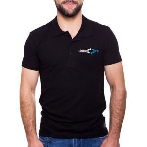 playera tipo polo color negro linkedpro