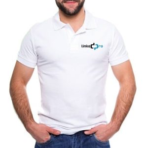 playera tipo polo color blanco linkedpro