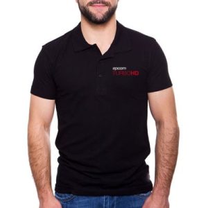 playera tipo polo color negro epcom turbohd