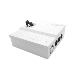 fuente de poder profesional de 12 vcc @ 16 a / para 16 cámaras / con capacidad de batería de respaldo / requiere batería / voltaje de entrada de 96 264 vca