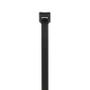 cincho de nylon 6.6 pan ty, 368mm largo x 7.6mm ancho, color negro, exterior resistente a rayos uv, paquete de 100pz
