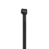 cincho de nylon 6.6 pan ty, 368mm largo x 7.6mm ancho, color negro, exterior resistente a rayos uv, paquete de 100pz