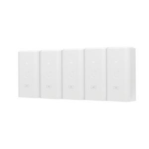 5 unidades del adaptador poe ubiquiti de 24 vdc, 0.5 a con puerto gigabit, color blanco