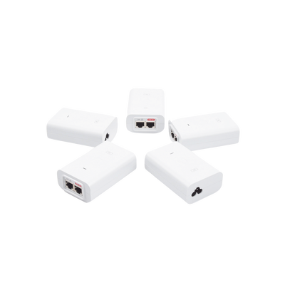 5 unidades del adaptador poe ubiquiti de 24 vdc, 1.0 a con puerto gigabit, color blanco 5 unidades del adaptador poe ubiquiti de 24 vdc, 1.0 a con puerto gigabit, color blanco