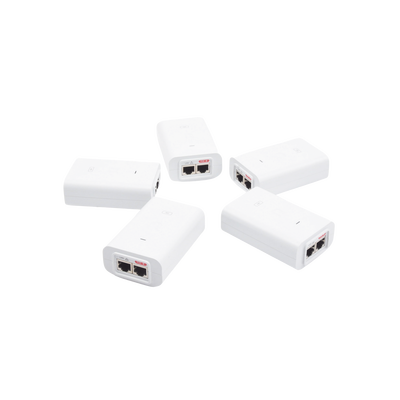 5 unidades del adaptador poe ubiquiti de 24 vdc, 1.0 a con puerto gigabit, color blanco 5 unidades del adaptador poe ubiquiti de 24 vdc, 1.0 a con puerto gigabit, color blanco