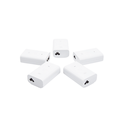 5 unidades del adaptador poe ubiquiti de 24 vdc, 1.0 a con puerto gigabit, color blanco 5 unidades del adaptador poe ubiquiti de 24 vdc, 1.0 a con puerto gigabit, color blanco