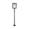 poste y cubierta industrial para montaje de porteros ip fanvil y grandstream, altura de 1.2 metros, pintura electrostática color gris.