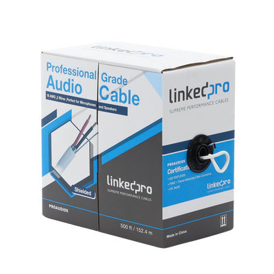 cable para audio profesional calibre 18 en 2 hilos 100% cobre, blindado perfecto para bocinas y micrófonos, bobina de 152 m cable para audio profesional calibre 18 en 2 hilos 100% cobre, blindado perfecto para bocinas y micrófonos, bobina de 152 m