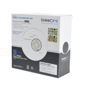 cable cat5e de alto rendimiento, con certificaciones etl, ul, color gris, de 100 m ( 328 ft ) para aplicaciones en cctv, redes de datos. uso interior.