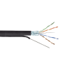 bobina de cable ftp con mensajero de acero de 305 m cat6+ calibre 23, color negro, para aplicaciones en video vigilancia y redes de datos / uso en intemperie y aplicaciones aéreas