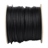 bobina de cable ftp con mensajero de acero de 305 m cat6+ calibre 23, color negro, para aplicaciones en video vigilancia y redes de datos / uso en intemperie y aplicaciones aéreas