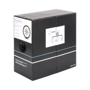 bobina de cable 305 metros cat6, 24 awg, climas extremos, color negro, sin blindar, para intemperie