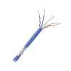 bobina de cable de 305 metros cat6+, cm, calibre 23 alto rendimiento, etl,ul, color azul, super flexible, para aplicaciones de video vigilancia, video hd, y redes de datos. uso interior.