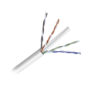 bobina de cable de 305 metros de cable cat6 de alto desempeño, super flexible, ul, cobre, color blanco, para aplicaciones de video vigilancia y redes de datos