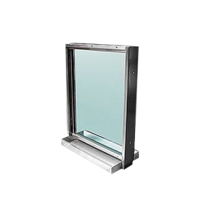 ventana blindada nivel v / acero inoxidable / 51mm / charola pasa documentos / 90cm x 70cm.