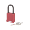 candado de bloqueo loto de seguridad dieléctrico, con llave Única, diámetro de 6.5 mm, color rojo