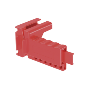 dispositivo de bloqueo loto para válvulas de bola, para diámetros de tubería de 1/4" a 1" y longitud de mango hasta 7.5", color rojo