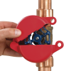 dispositivo de bloqueo loto para válvulas de compuerta, para diámetros de 3 a 6.5", color rojo