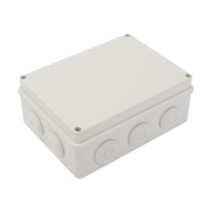 caja derivación conexión de plástico (140 x 190 x 76 mm) con 10 glándulas de goma. para instalaciones comerciales, residenciales e industriales. incluye tornillería para su tapa. funciona también como registro.